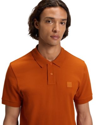 Men's Stretch-Cotton Logo Patch Slim-Fit Polo Shirt