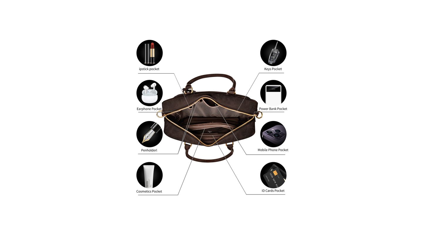 Женская сумка Victoria Hyde London Margaret L Handbag Top Zipper Travel, цвет: Коричневый — фото 2