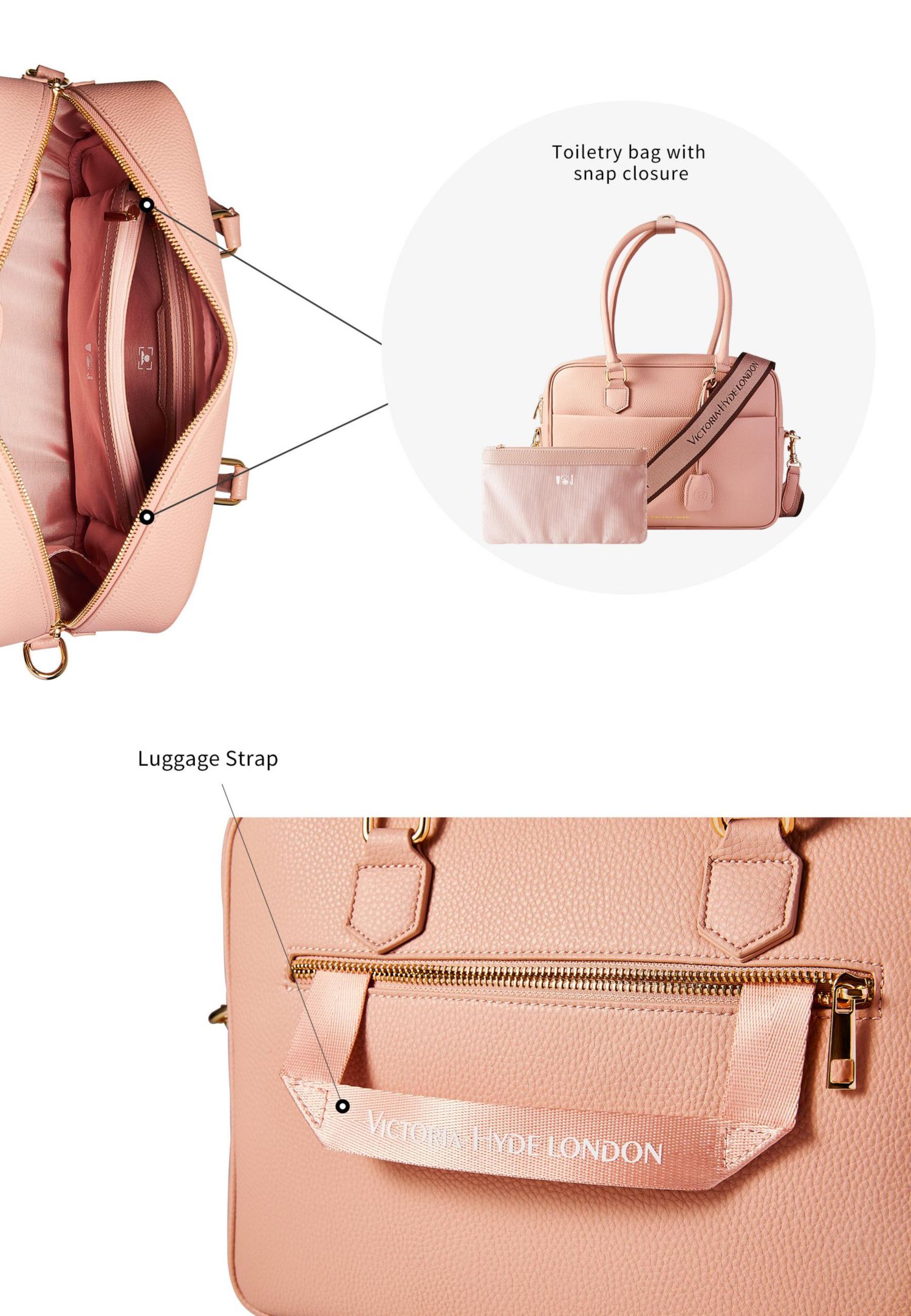 Margaret L Handbag Laptop Bag Pebbled Microfiber Leather Victoria Hyde