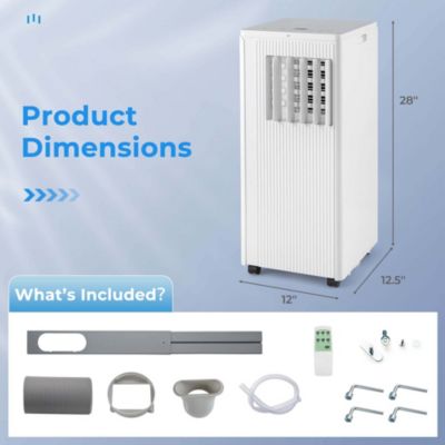 10,000 BTU (ASHRAE) 3-in-1 Portable Air Conditioner with Cooling, Fan & Dehumidifier for Rooms up to 350 Sq Ft