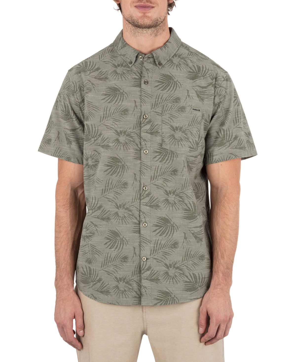Hurley Men's One And Only Stretch Print Short Sleeve Shirt