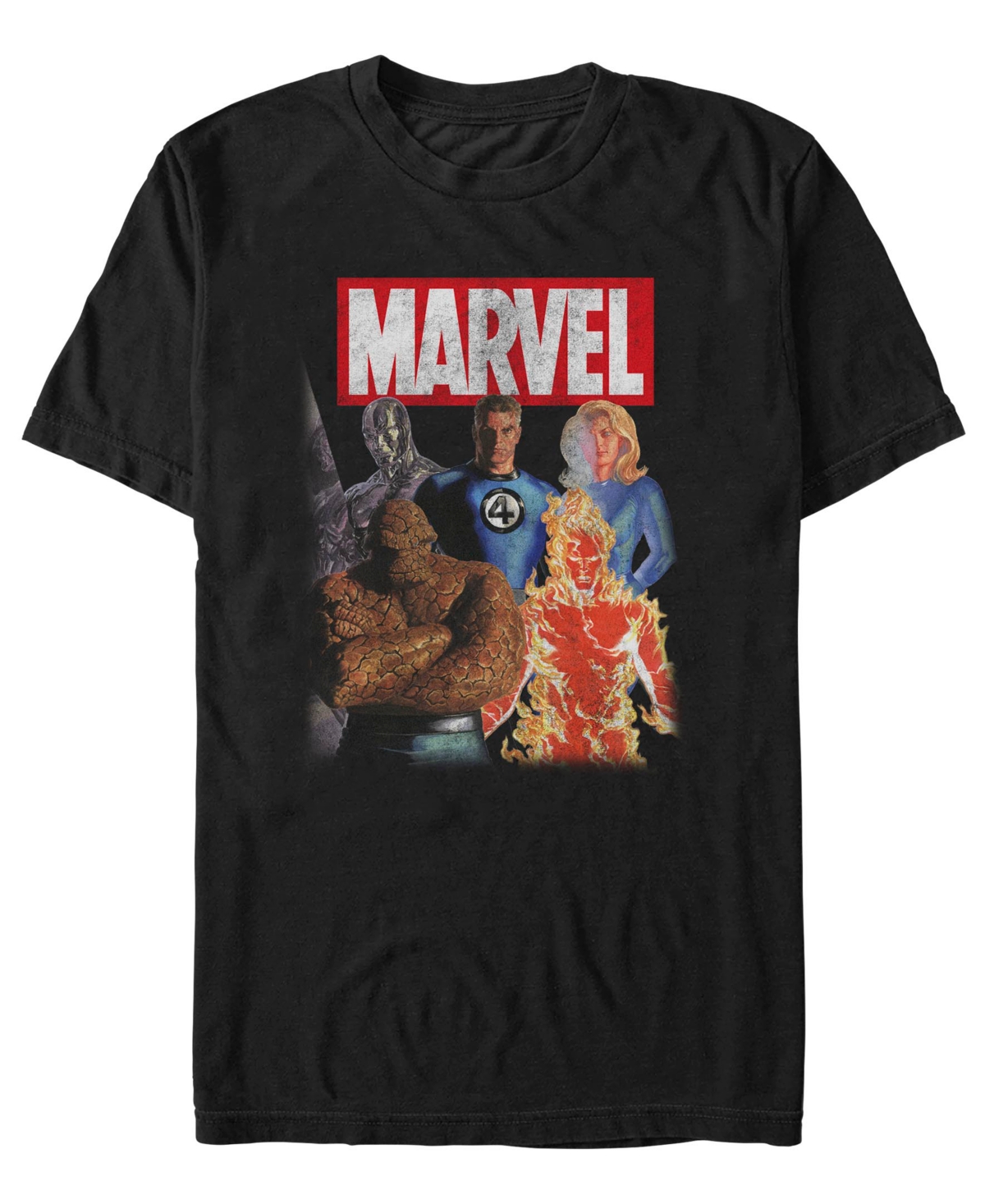 Men's Marvel Team F4 Short Sleeve T-Shirt - Black