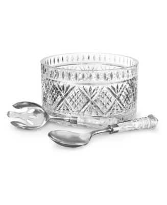 Godinger Dublin Crystal Salad Bowl with Salad Server Set - Macy's