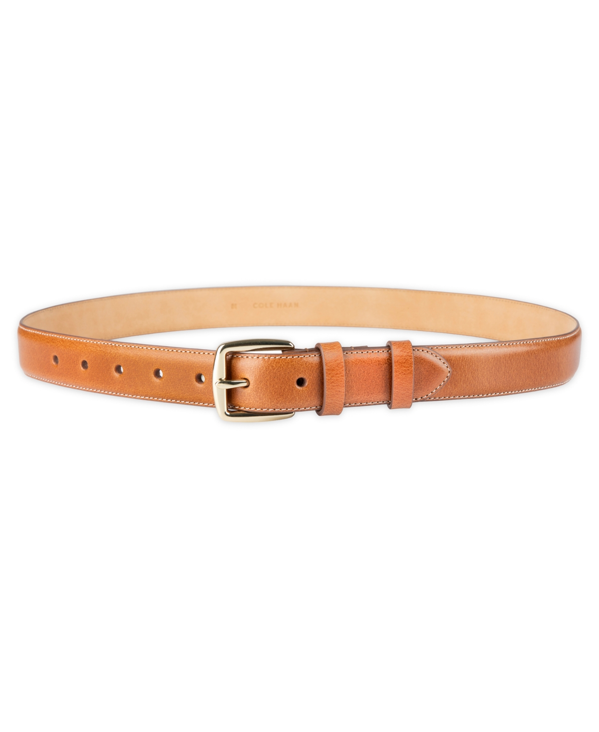 Cole Haan Women's Classic Square Buckle Leather Trouser Belt In Brown
