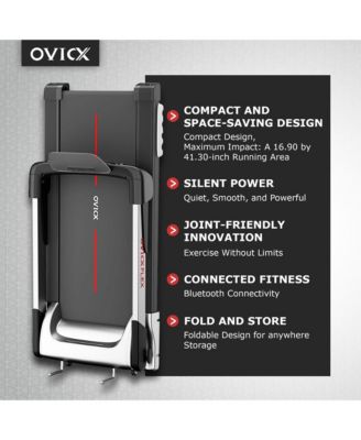 Quiet Portable Folding Flex Treadmill w/ Bluetooth & Fitness Tracking App
