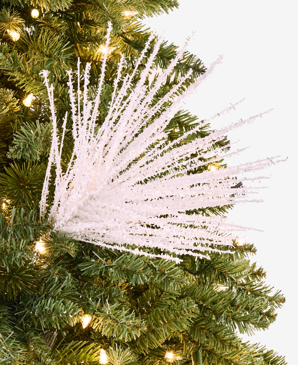 Holiday Lane Iced Delight Glitter Spray Pick Ornament, Macy's Exclusive In White