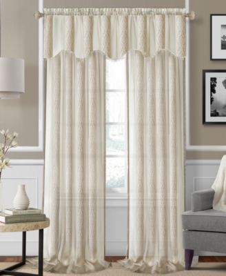 Elrene - Enza Semi-Sheer Jacquard Stripe 56" x 15" Valance