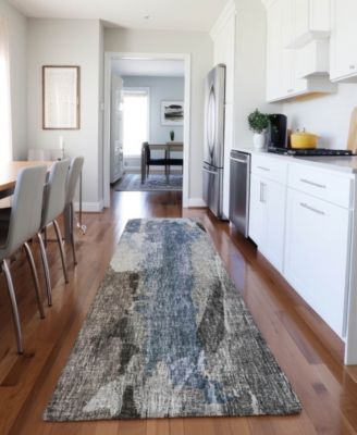 Boca Washable BO6 2'3''x7'6'' Runner Area Rug