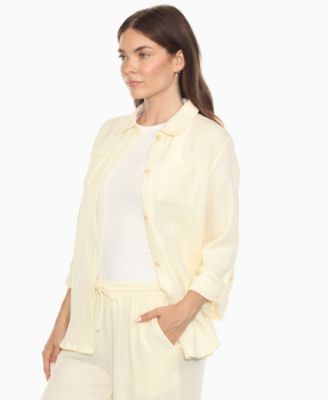 Women's Long Sleeve Button Down Cotton Gauze Set