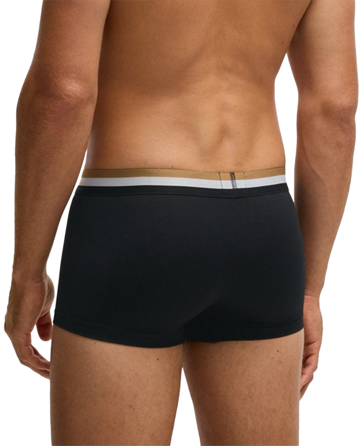 Hugo Boss Three-pack Of Cotton-blend Trunks With Signature Waistbands In Black