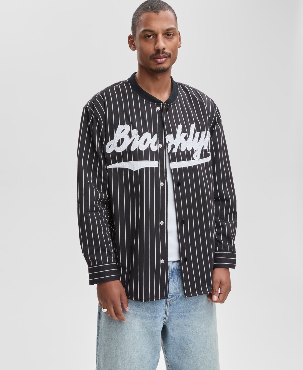 Мужская рубашка в тонкую полоску с длинным рукавом, эксклюзивная модель Macy's