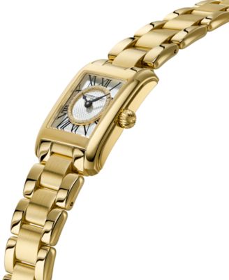 Women's Swiss Carree Diamond (1/20 ct. t.w.) Gold-Tone Stainless Steel Bracelet Watch 23mm