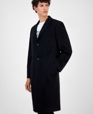 Men's Classic-Fit Solid Pure Cashmere Overcoat