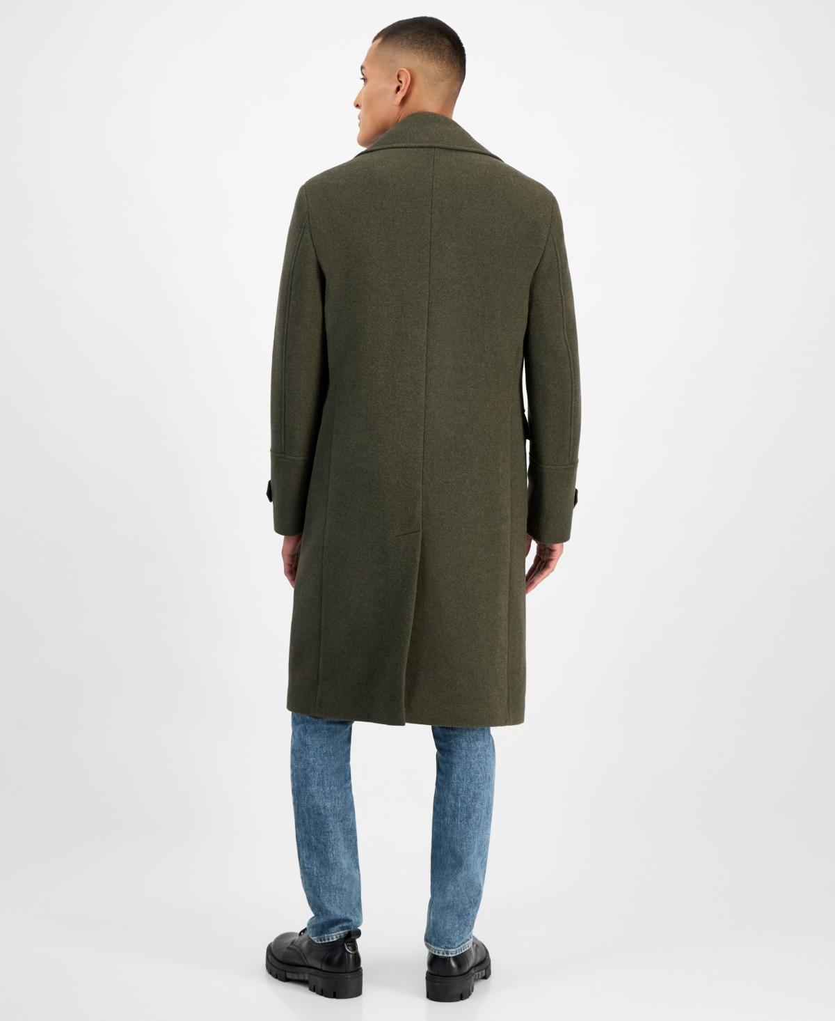 Ted By Ted Baker Men's Modern Fit Melange Overcoat In Green