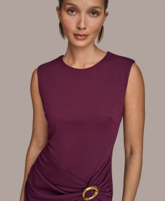 【Donna Karan New York】 Hardware Sleeveless Sheath Dress Donna Karan New York Women's Hardware Sleeveless Sheath