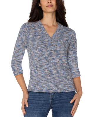Liverpool Los Angeles Women's Spacedye Ribbed-Knit 3/4