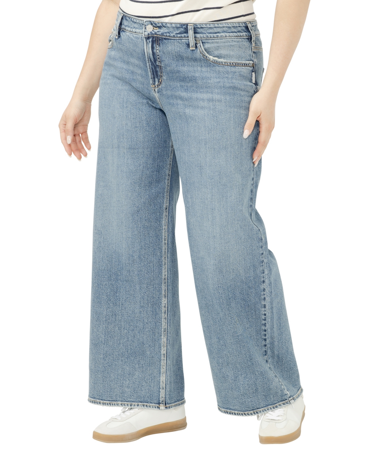 Plus Size Suki Mid Rise Curvy Fit Wide Jeans - Weston