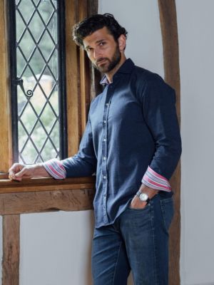 Cotton Cashmere Long Sleeve Shirt