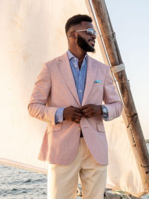 Men's Linen/Wool/Silk Blend Tailored Blazer