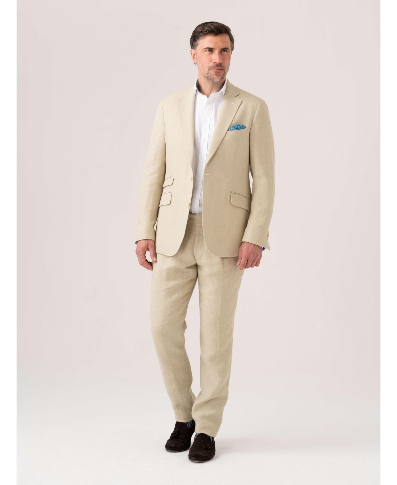 Men's Linen/Wool/Silk Blend Tailored Blazer