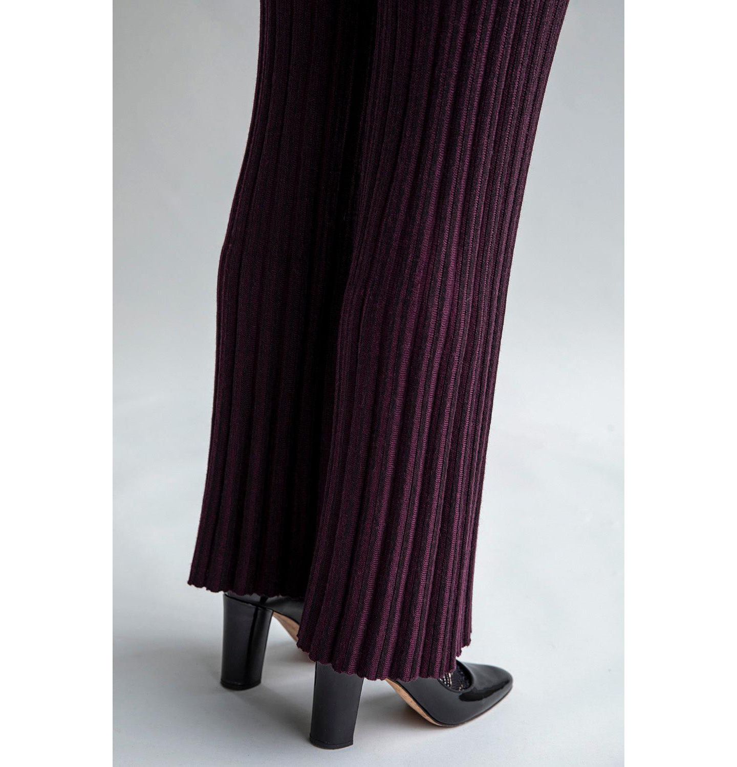 Женские брюки SSKEIN Marcelle Pleated Knit, цвет: Баклажановый — фото 4