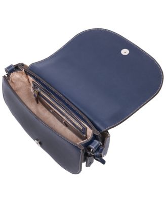Dark Denim Logo Saddle Bag