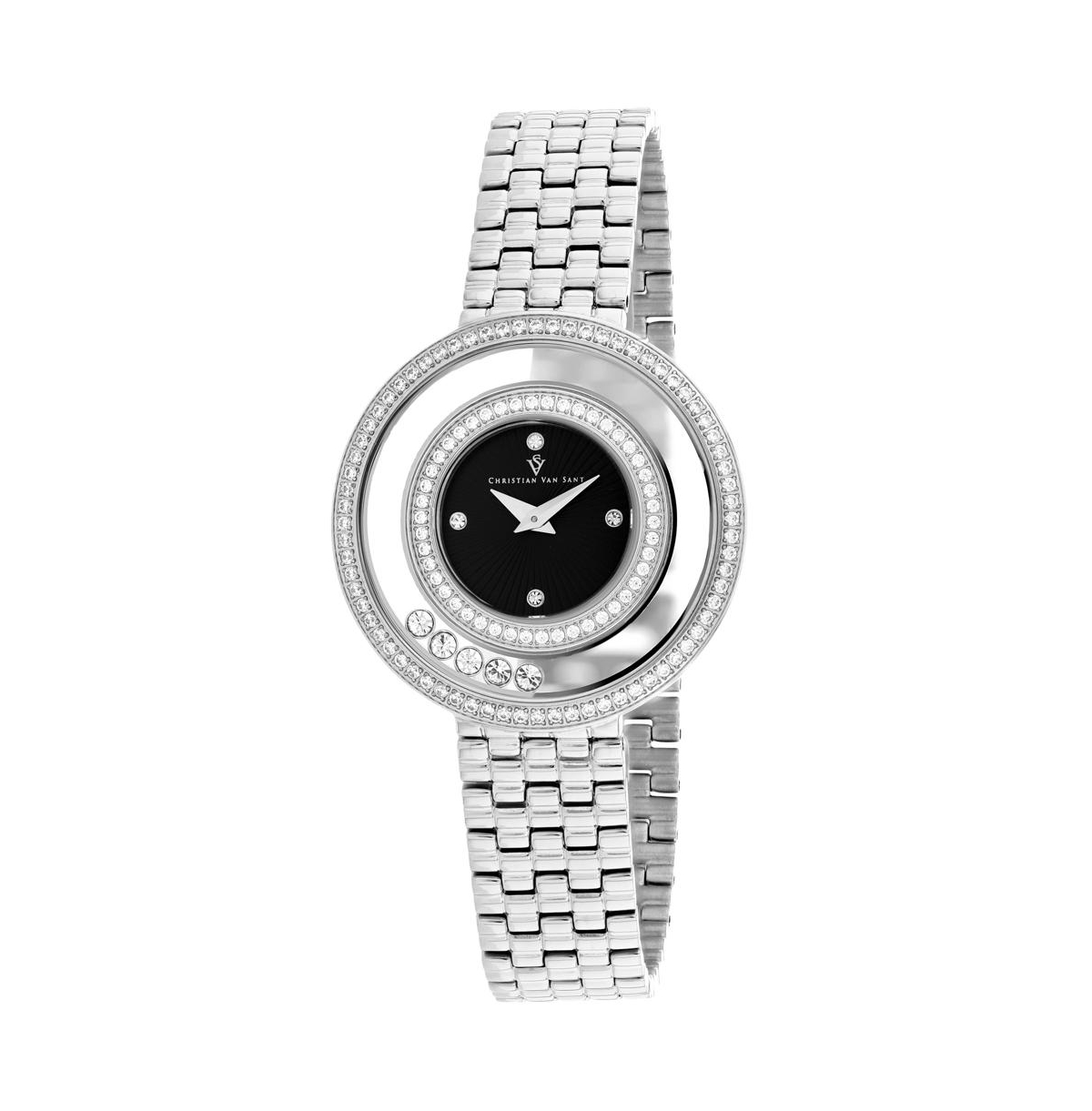 Women's Gracieuse Black Dial Watch - CV4830 - silver