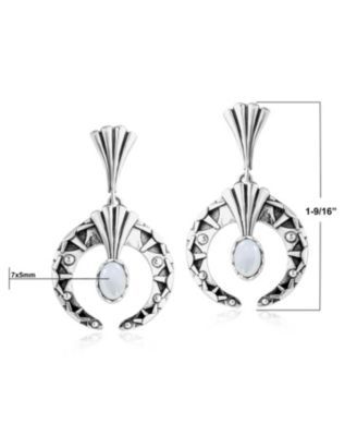 Sterling Silver Mother of Pearl Fritz Casuse Oval Gemstone Naja Earrings