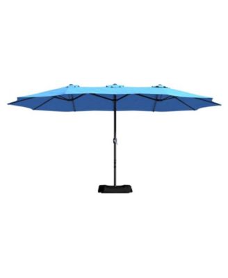 181" x 106" Outdoor Double-Sided Market Umbrella With Base Patio Umbrella