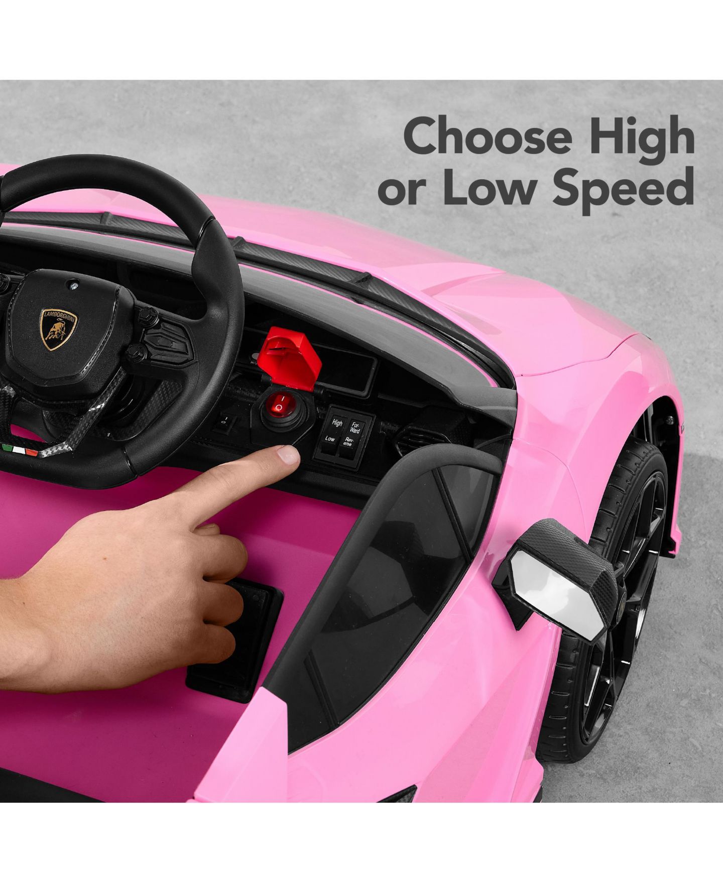 Детская игрушка Best Choice Products Kids 12V Ride-On Car Officially Licensed Lamborghini Revuelto w/ Remote, LED Lights, цвет: Розовый — фото 9