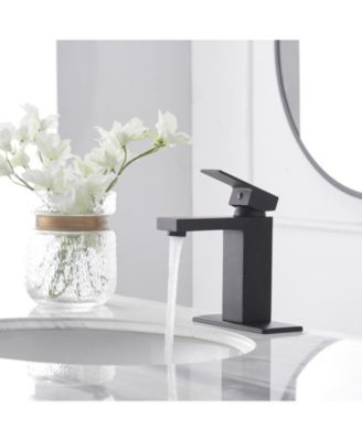 Single Hole Single-Handle Low-Arc Bathroom Faucet with Pop-up Drain Assembly