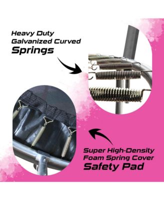 Pumpkin-Shaped Outdoor Trampoline Set with Premium Top-Ring Frame Safety Enclosure, 15 FT - Charcoal