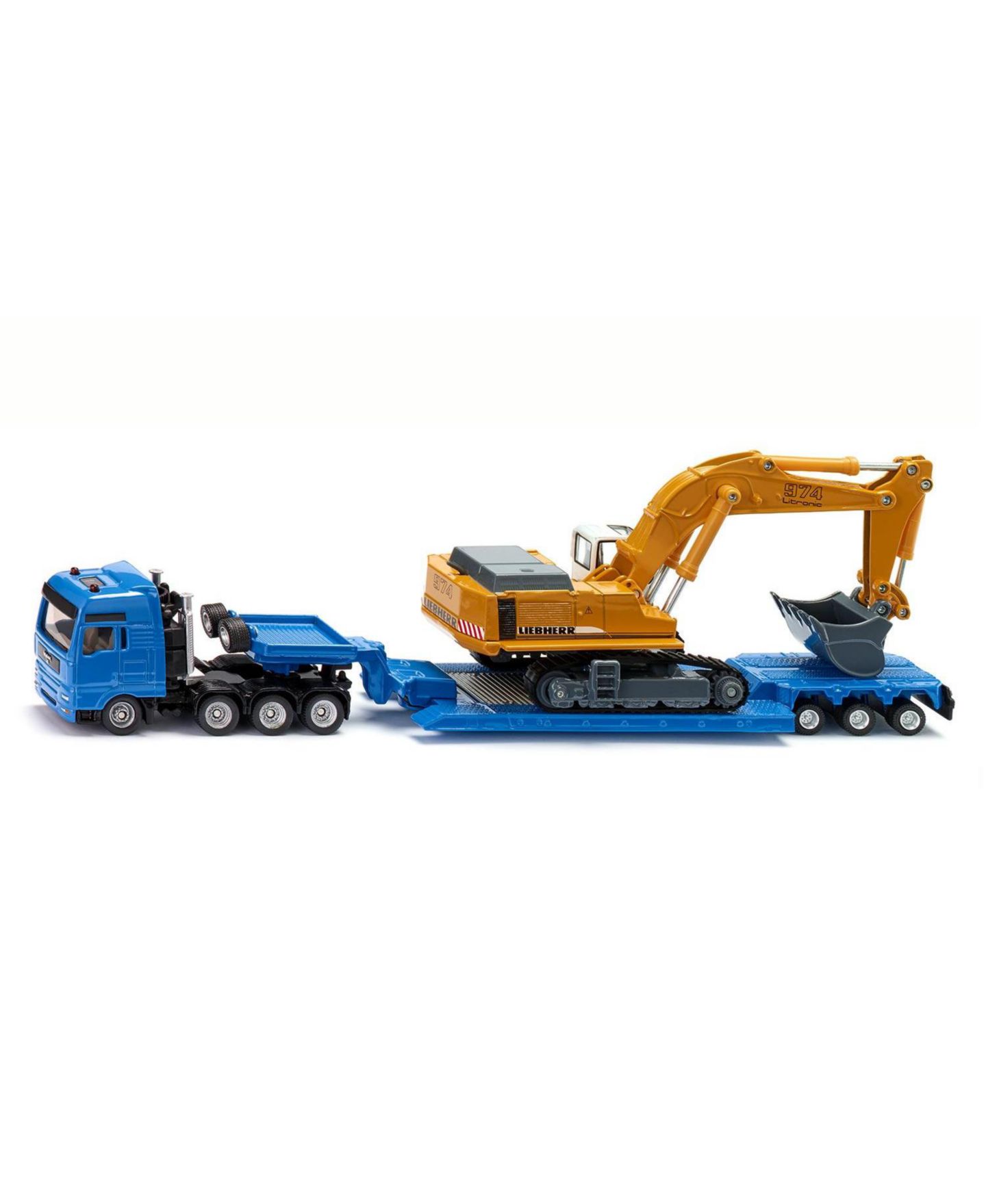 Детские игрушки Siku 1/87 Scale Liebherr 974 Excavator With Truck and Lowboy Trailer, 3-Piece Set — фото 1