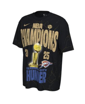 Nike - Men's and Women's Black Oklahoma City Thunder 2025 NBA Finals Champions Confetti Locker Room Limited Edition T-shirt