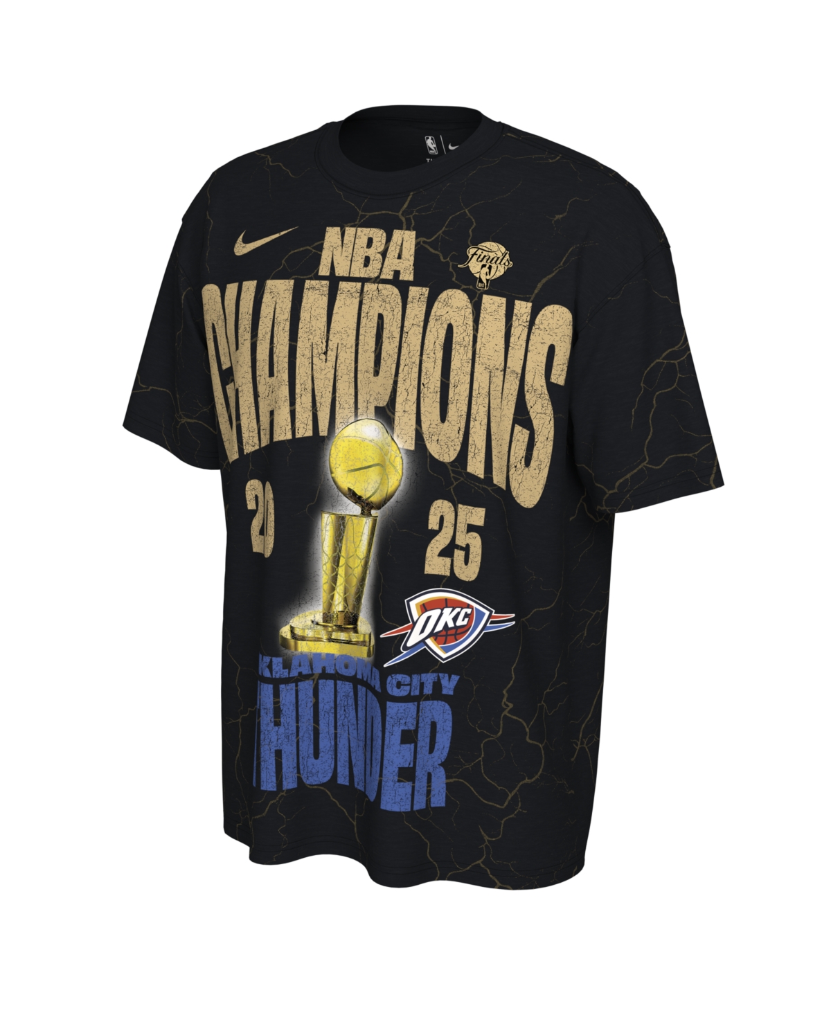 Nike Men's And Women's Black Oklahoma City Thunder 2025 Nba Finals Champions Confetti Locker Room Limited