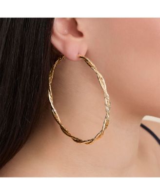 Light Gold Twist Hoop Earrings