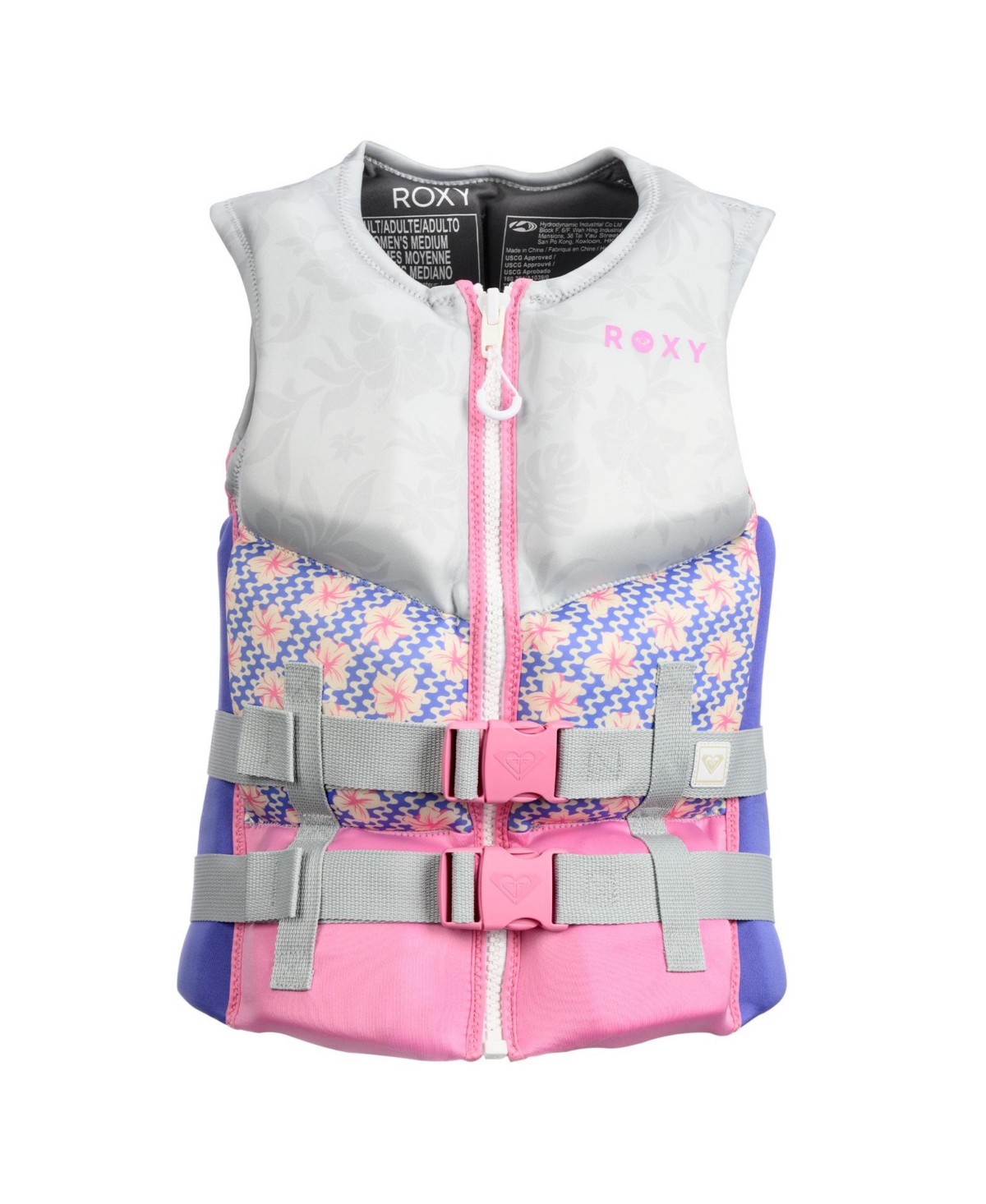 Women's Life Vest, Uscg Approved Life Jacket, Evoprene Pfd for water sports - Pink/purple