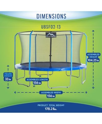13 FT Round Trampoline Set with Premium Top-Ring Flex Frame Safety Enclosure System