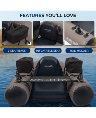 Inflatable Modular Fishing Kayak with Single-Action Hand Pump, Carry Bag, and Repair Kit