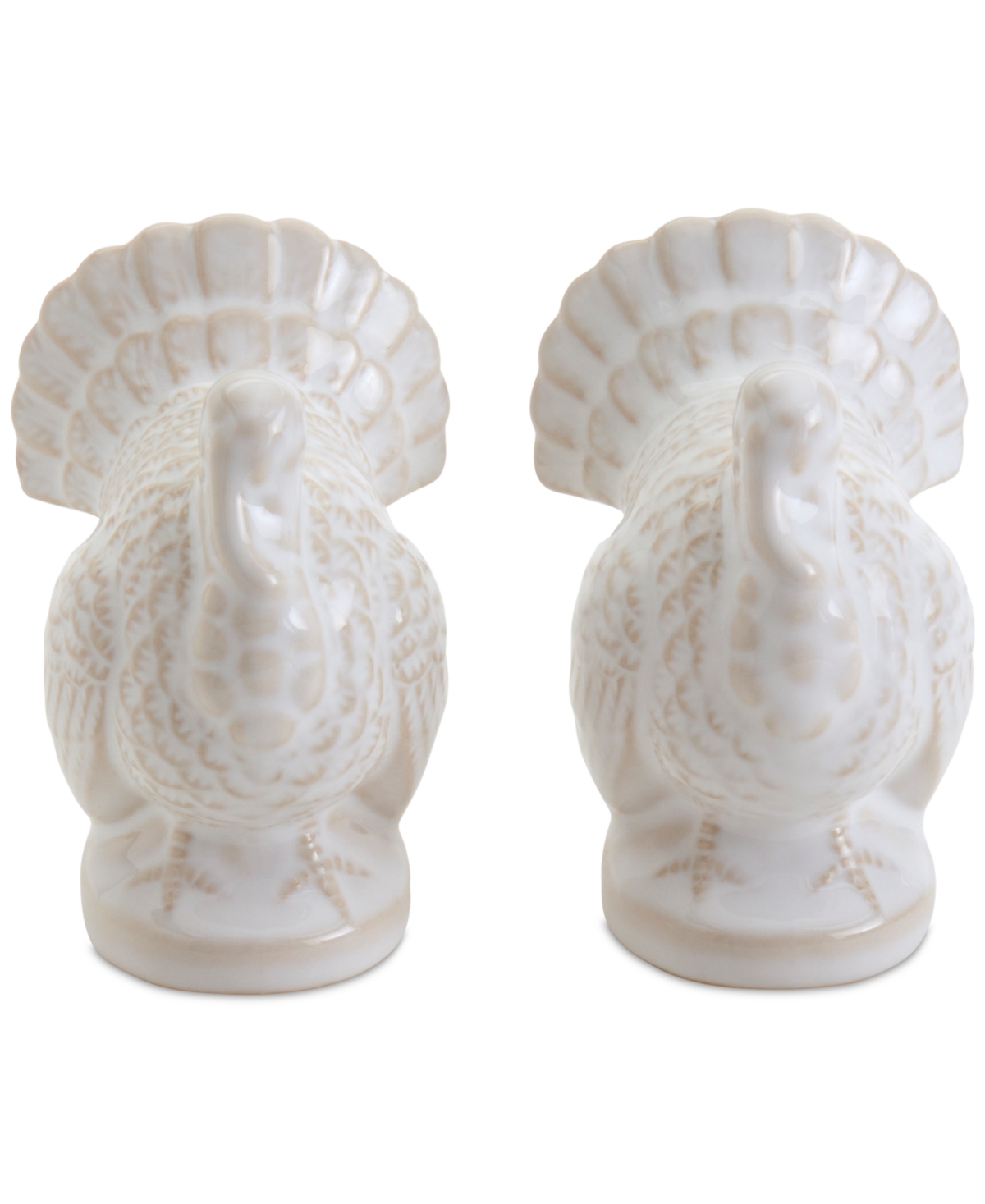 Haven Ceramic Turkey Salt & Pepper Shakers Set In White