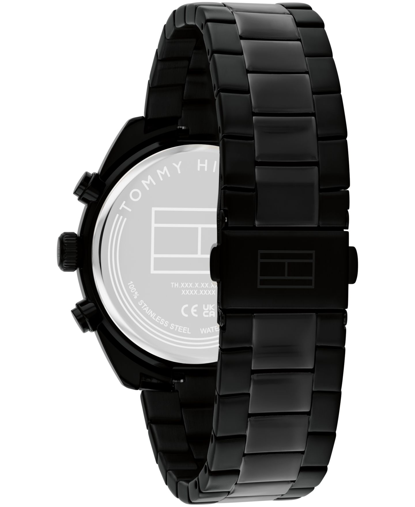 Мужские часы Tommy Hilfiger Chronograph Black IP Stainless Steel Bracelet Watch, 40mm — фото 2