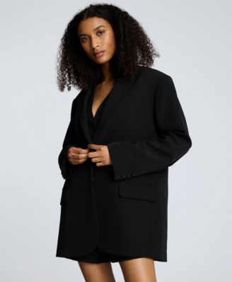 Women's Luxe Stretch Twill Two-Button Boyfriend Blazer 