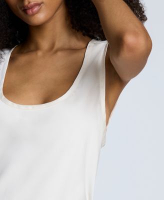 Women's Satin Scoop Neck Sleeveless Top
