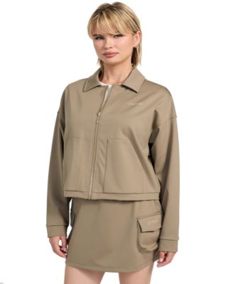Women's Carla Collared Zip-Front Cropped Jacket