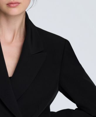 Women's Luxe Twill Double-Breasted Blazer