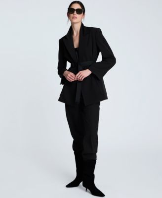 Women's Luxe Twill Double-Breasted Blazer
