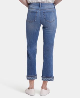 Women's Marilyn Straight Ankle Jeans with Printed Cuffs