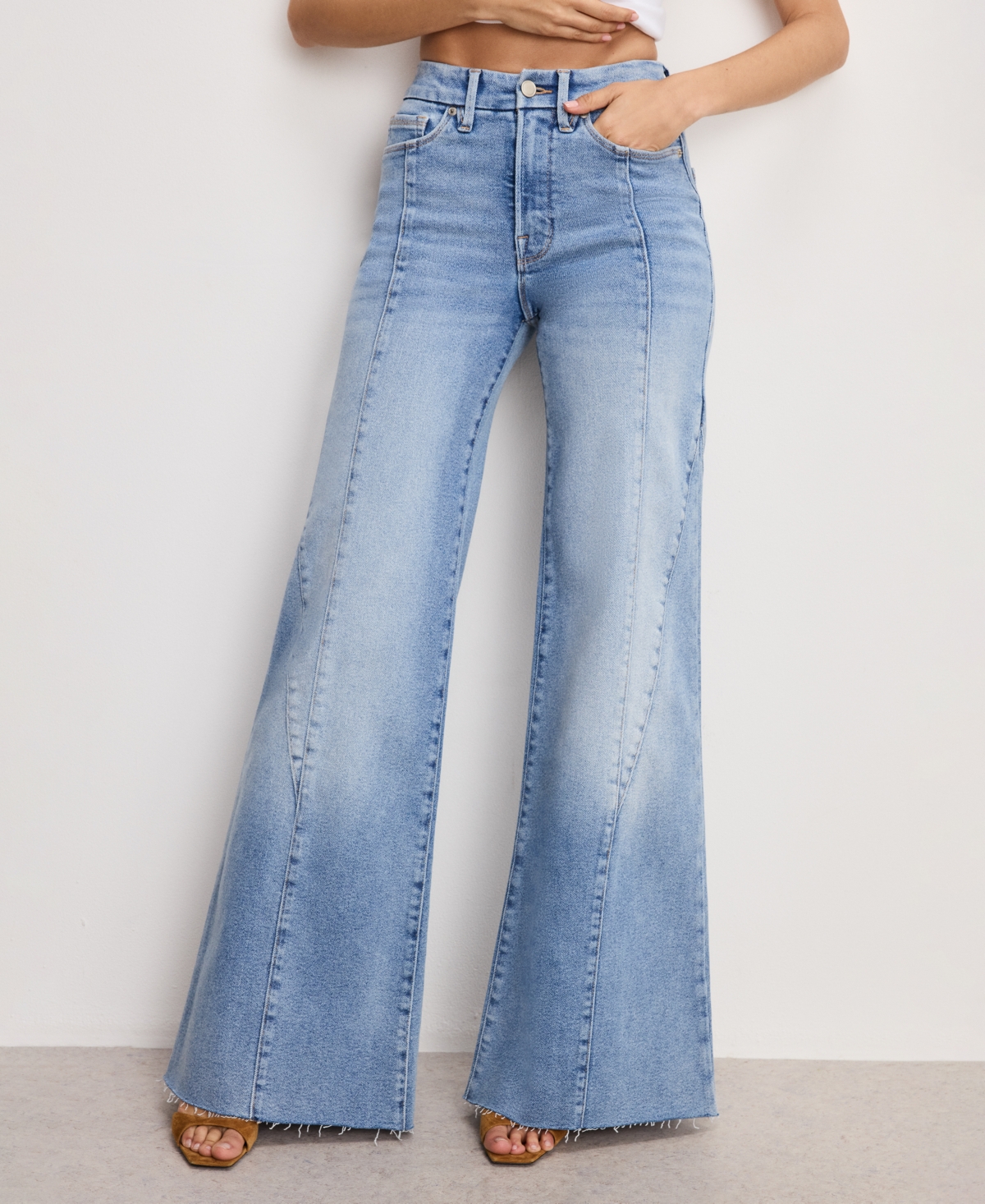 Women's Good Waist Palazzo Jeans - Indigo957
