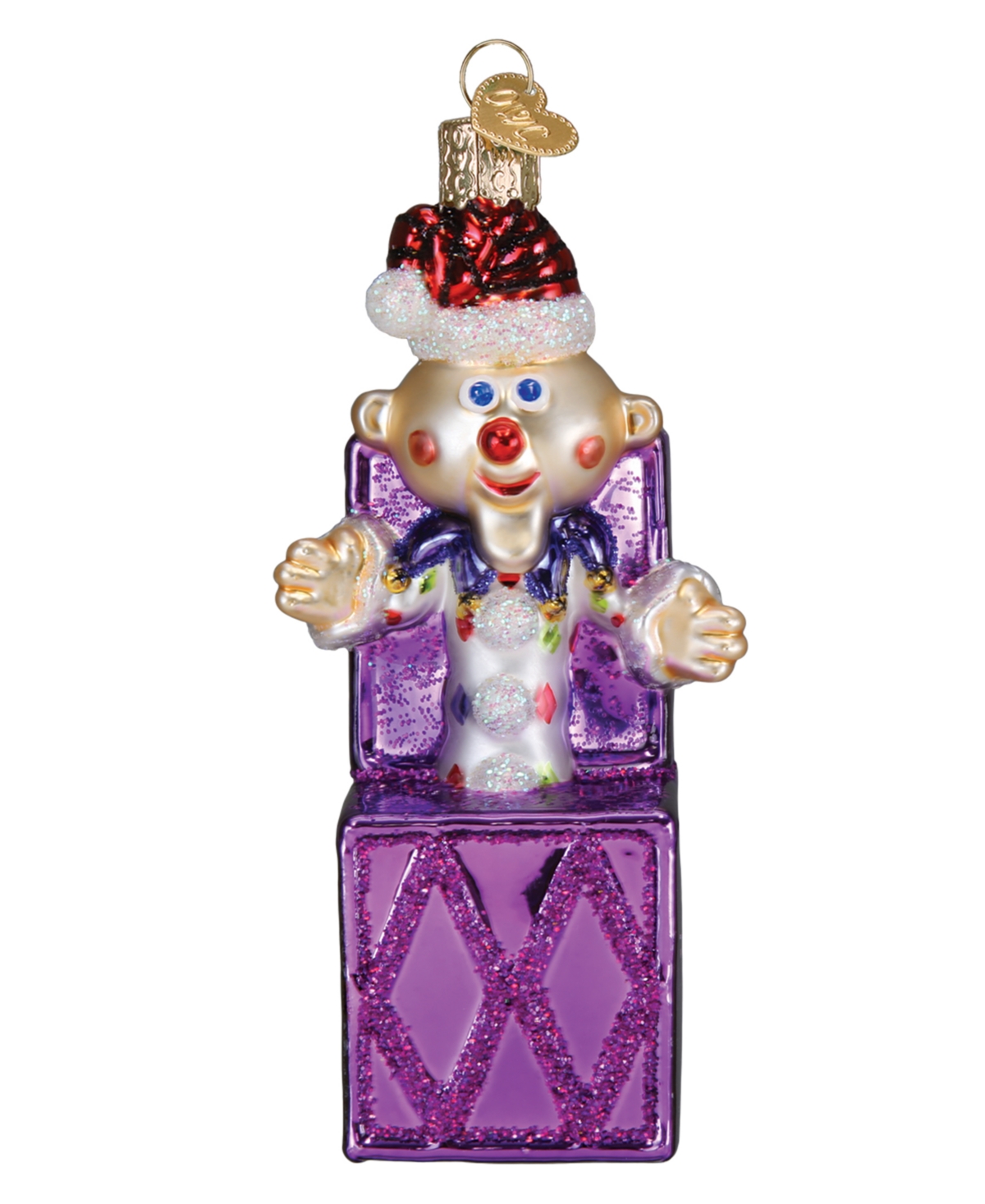 Old World Christmas 4.5" Rudolph The Red-nosed Reindeer Charlie-in-the-box Ornament In Purple