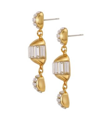 Gold-Tone Crystal Sphere Drop Earrings